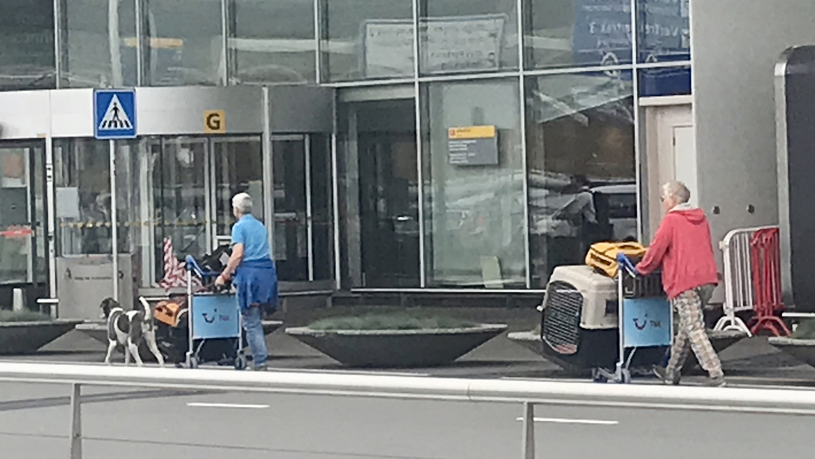 Bepakt en bezakt met hond en bench op Schiphol