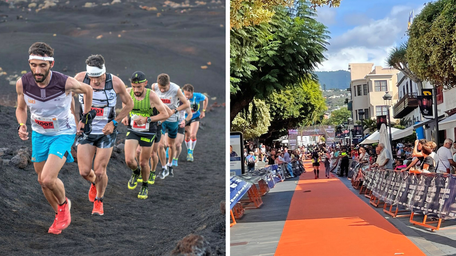 Bij de feestelijke finish geweest van de Transvulcania Ultra Run: 75 kilometer, 4735 meter omhoog, 4405 meter naar beneden (gekkenwerk)